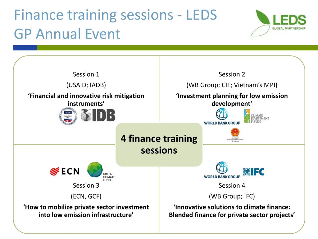finance training sessions leds gp annual event