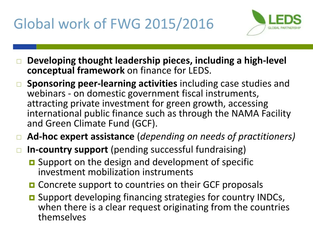 global work of fwg 2015 2016