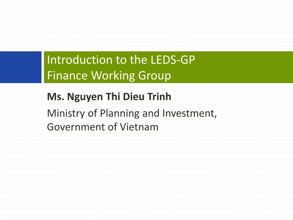 introduction to the leds gp finance working group