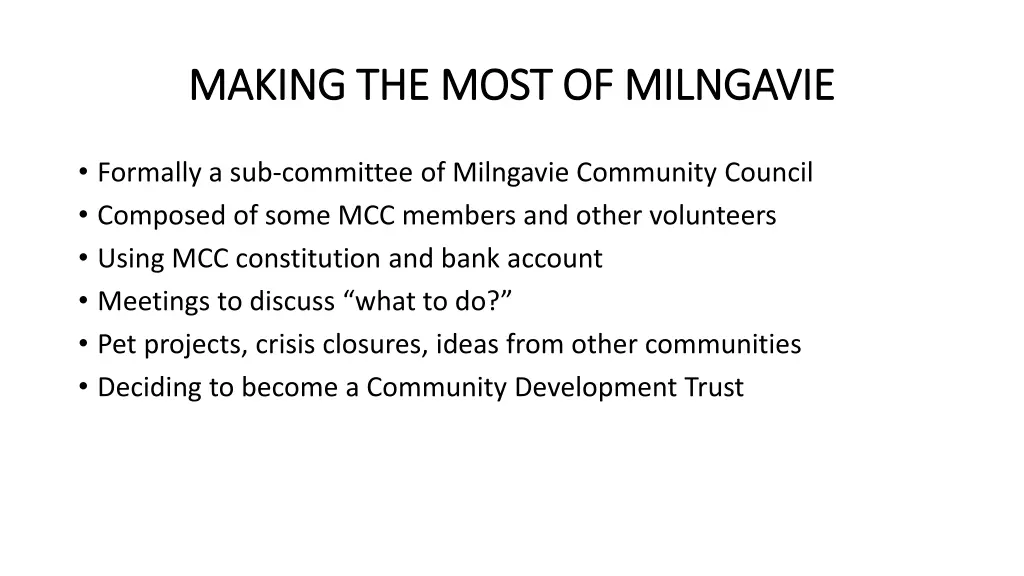 making the most of milngavie making the most