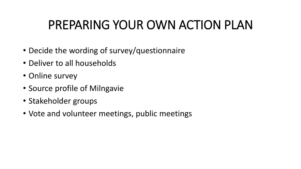preparing your own action plan preparing your