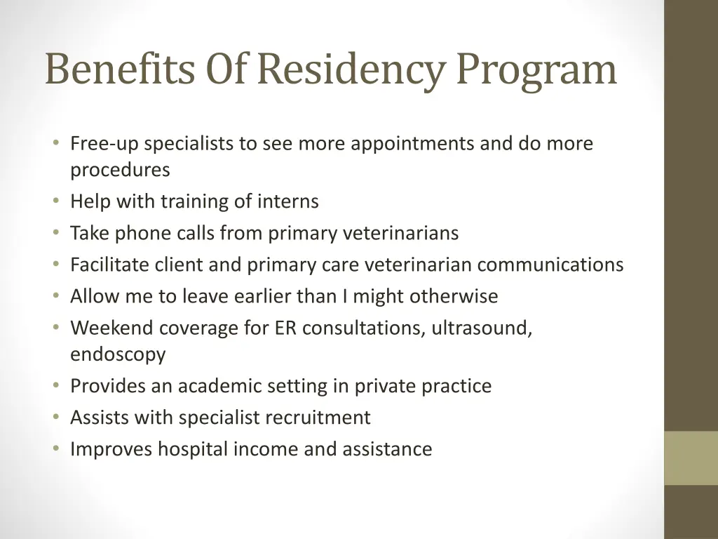 benefits of residency program 1