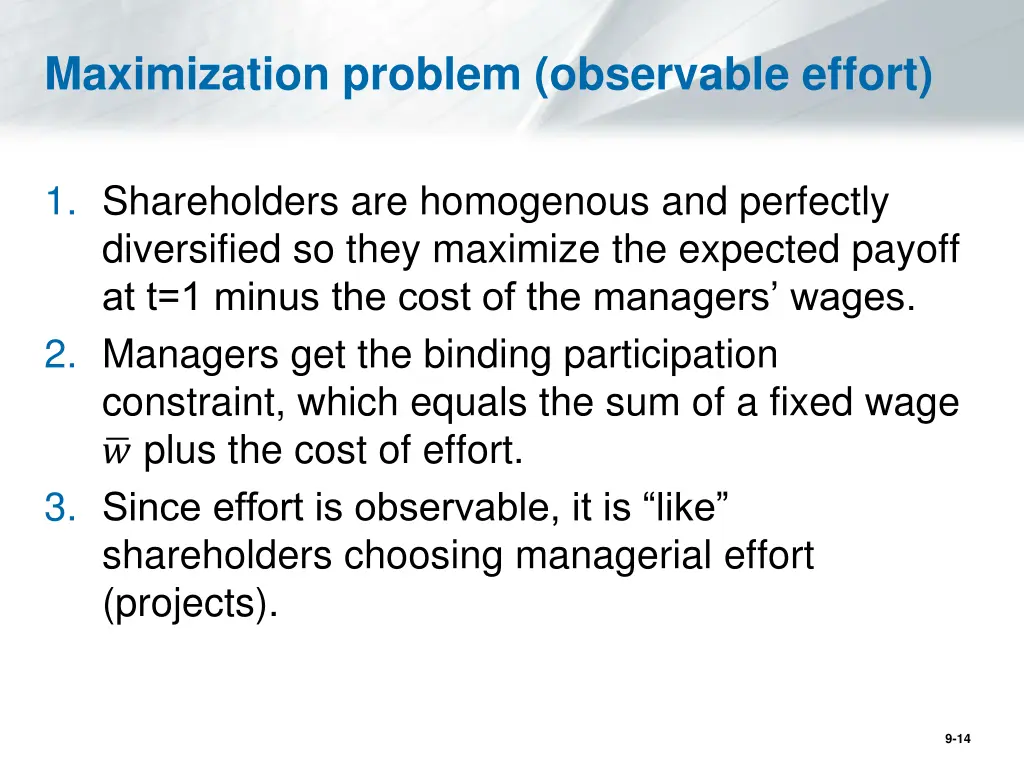 maximization problem observable effort