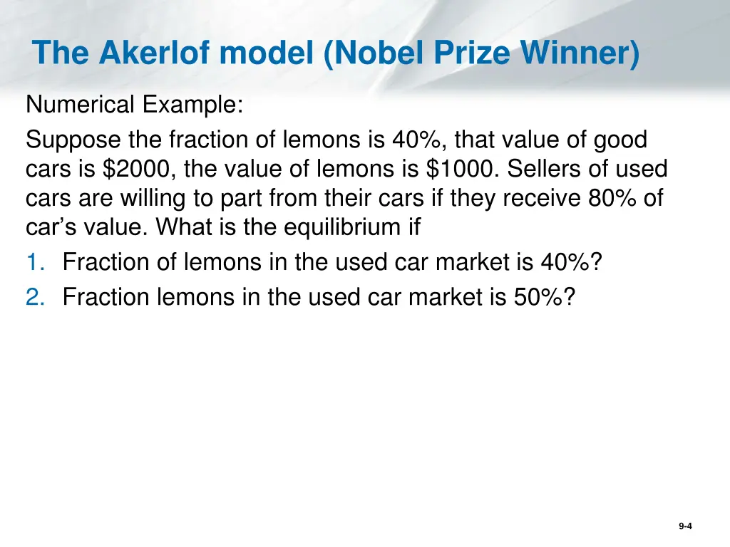the akerlof model nobel prize winner 1