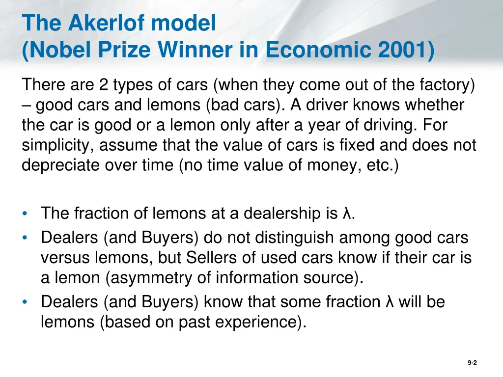 the akerlof model nobel prize winner in economic