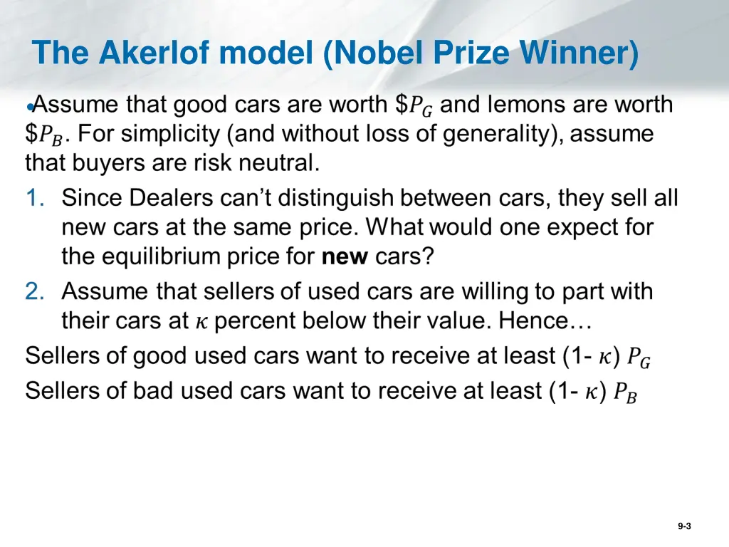 the akerlof model nobel prize winner