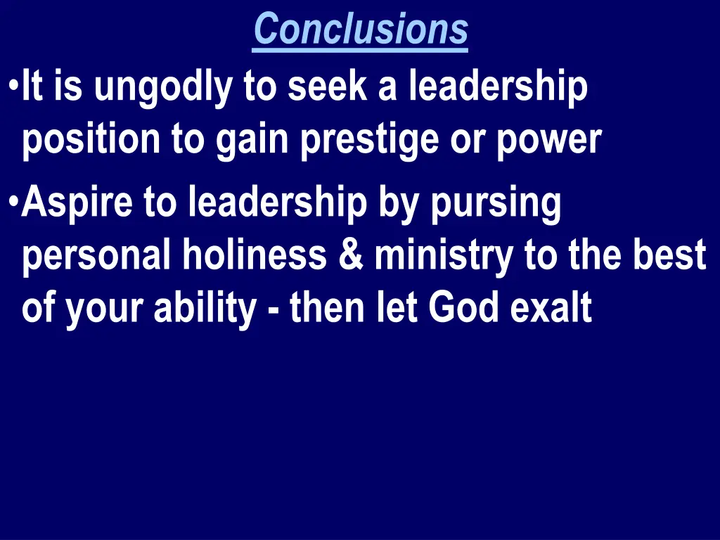 conclusions
