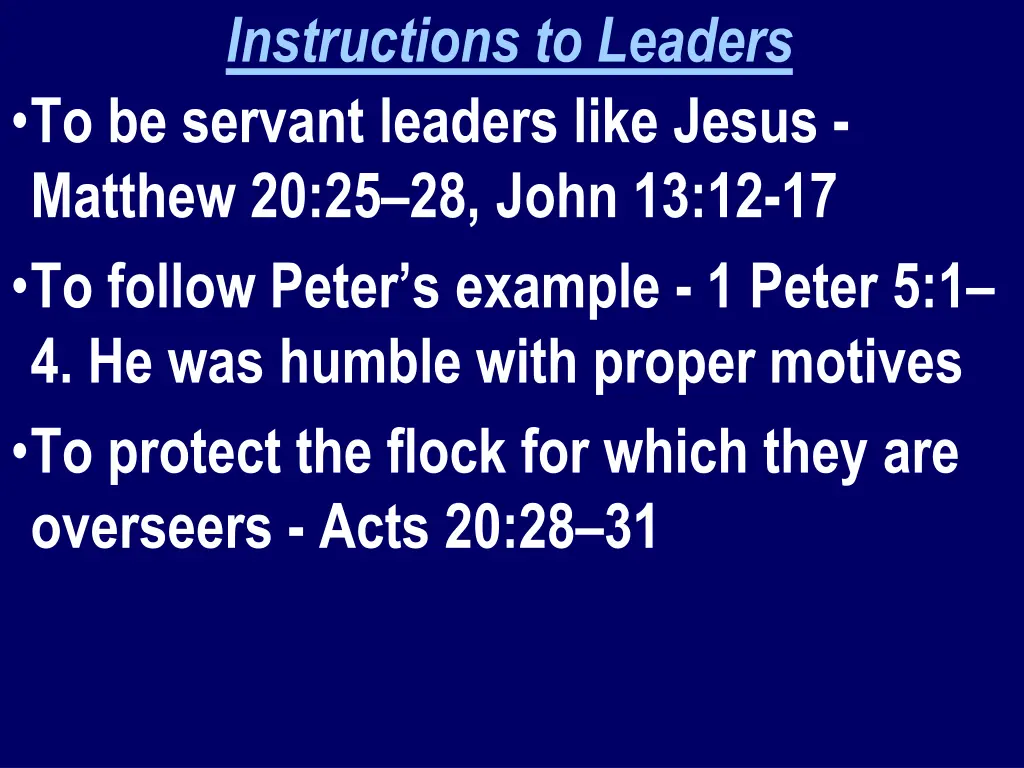 instructions to leaders to be servant leaders