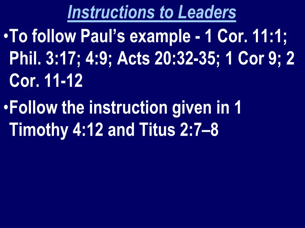 instructions to leaders to follow paul s example