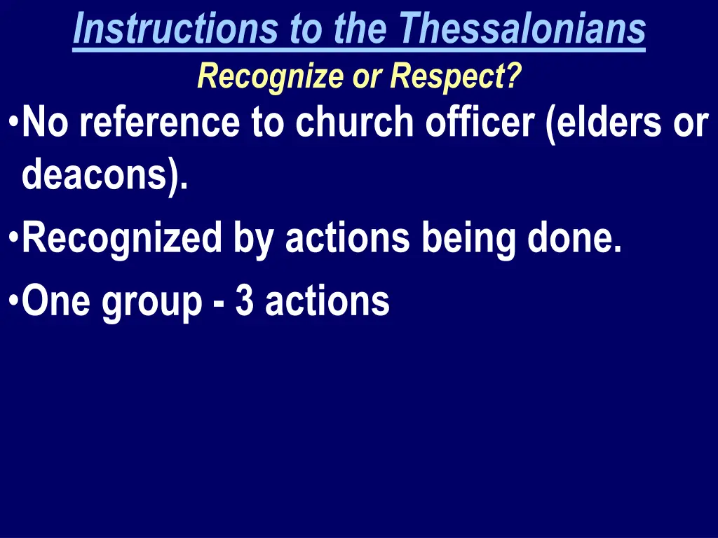 instructions to the thessalonians recognize 1