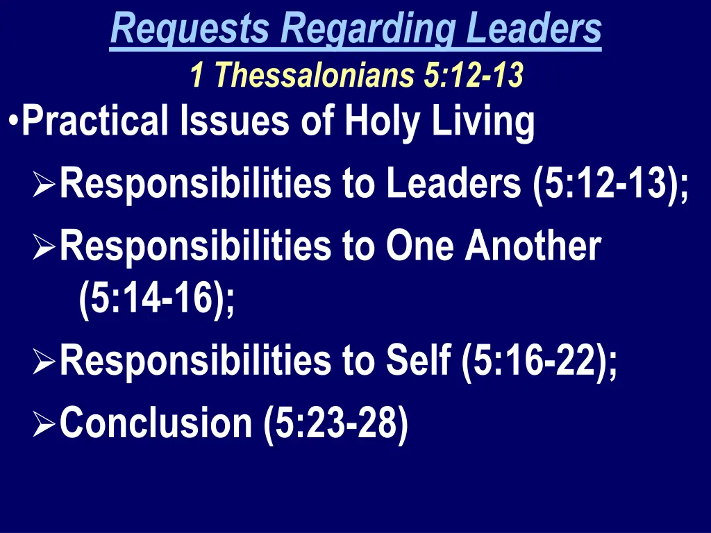 requests regarding leaders 1 thessalonians