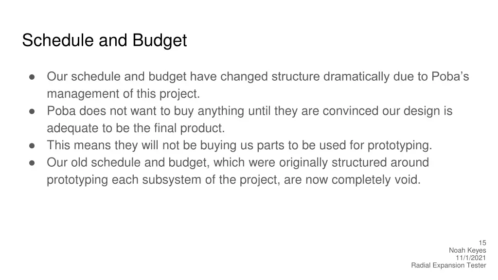 schedule and budget