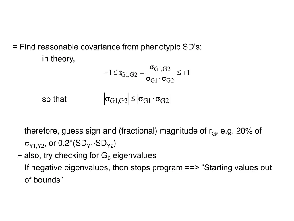 find reasonable covariance from phenotypic