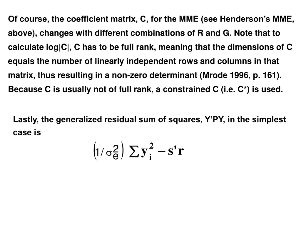 of course the coefficient matrix