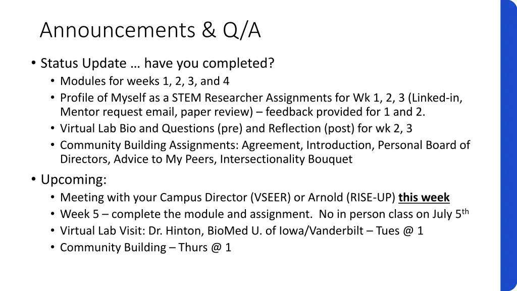 announcements q a