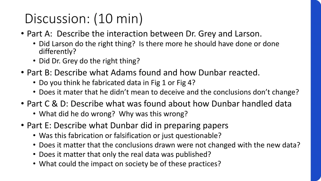 discussion 10 min part a describe the interaction