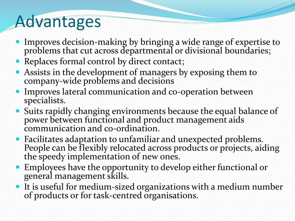 advantages
