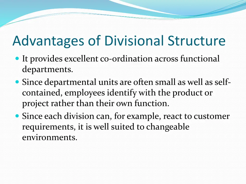 advantages of divisional structure