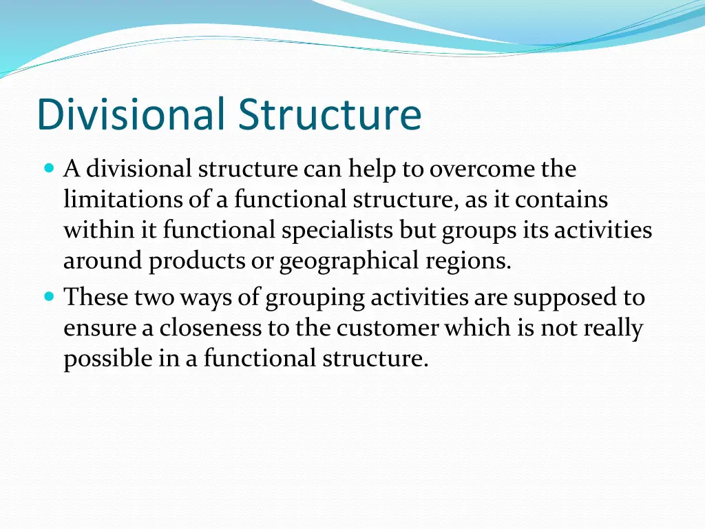 divisional structure