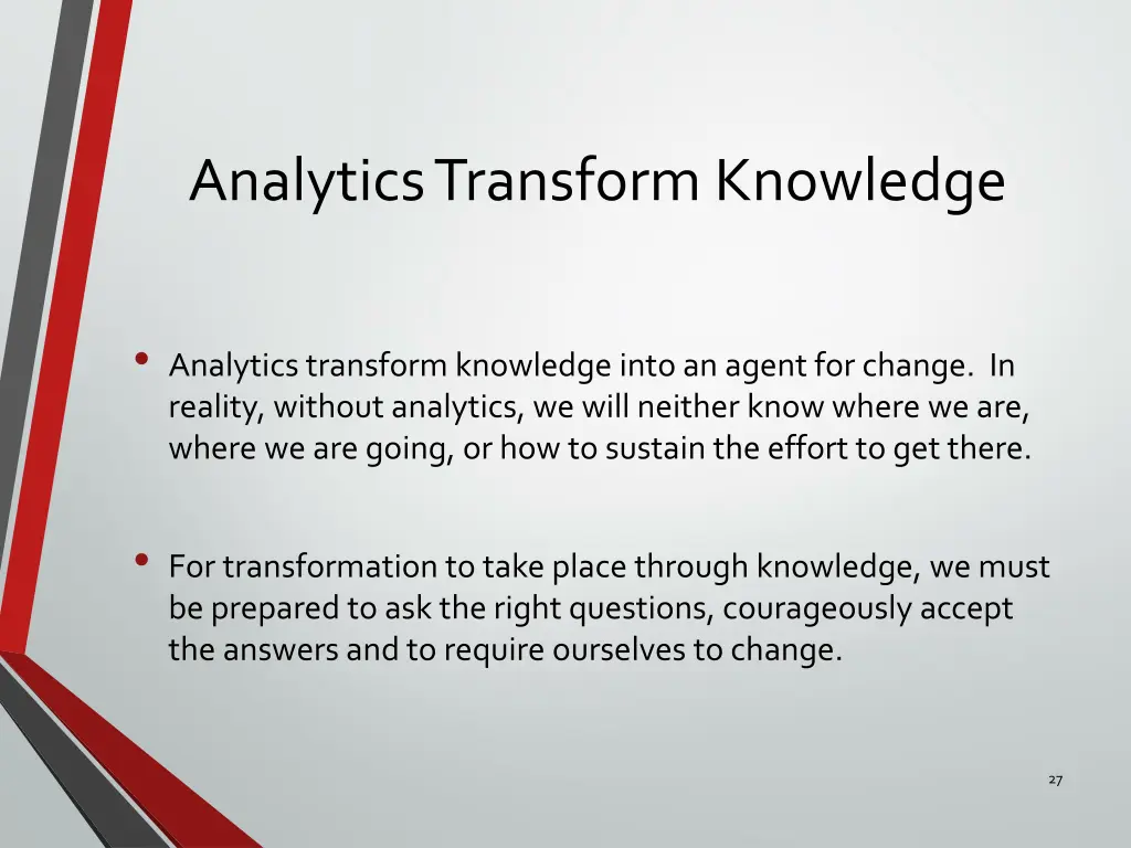 analytics transform knowledge
