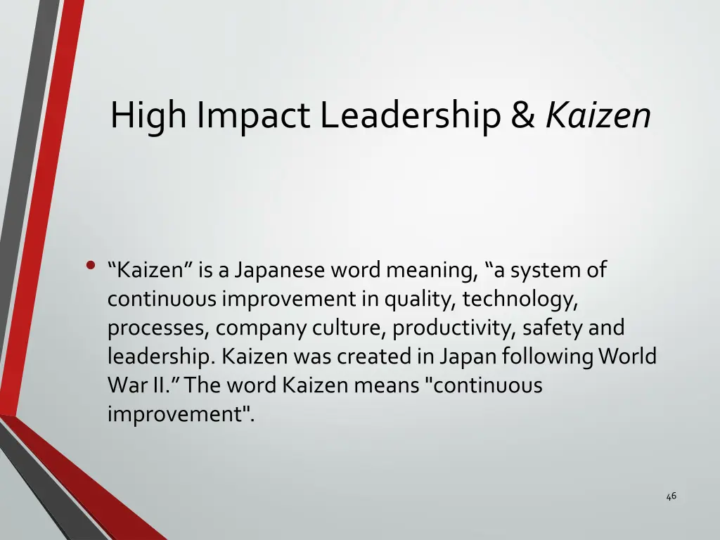 high impact leadership kaizen 2