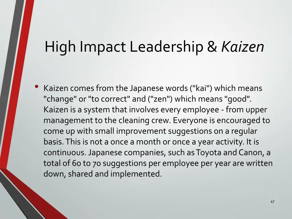 high impact leadership kaizen 3