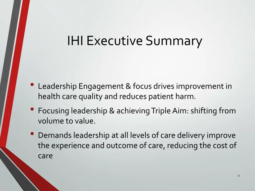ihi executive summary