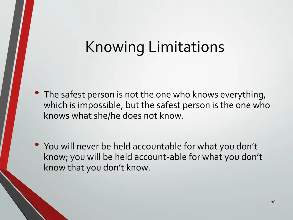 knowing limitations