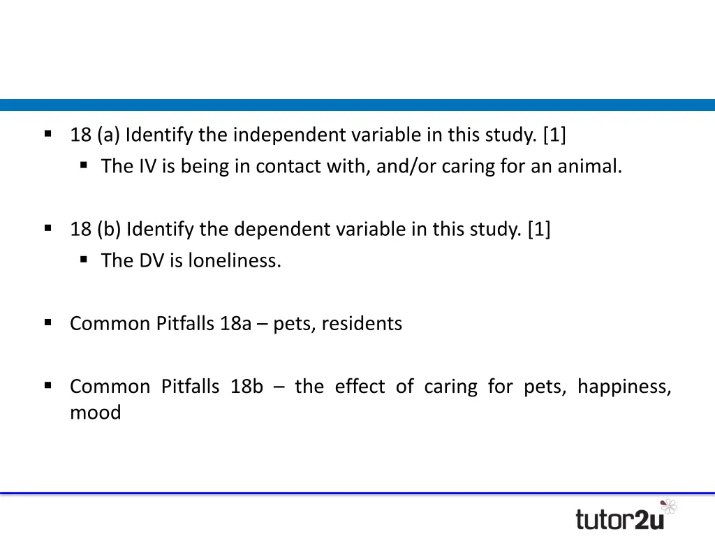 18 a identify the independent variable in this