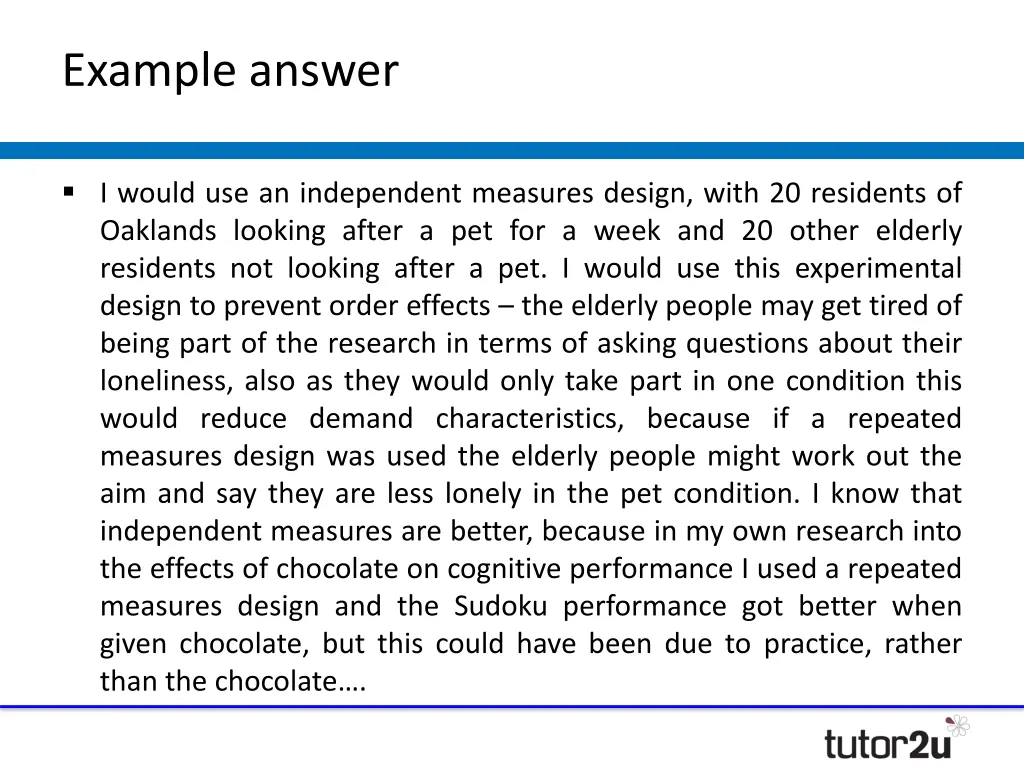 example answer