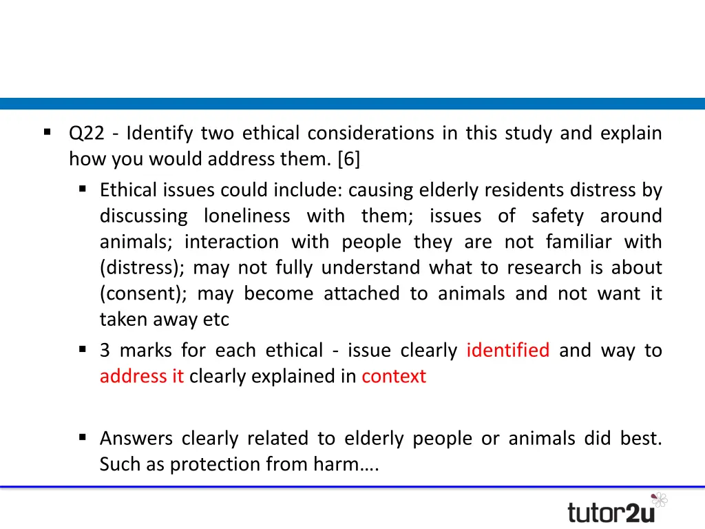 q22 identify two ethical considerations in this