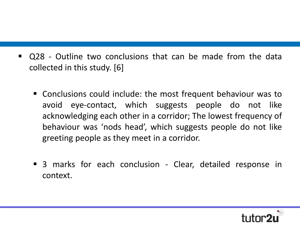 q28 outline two conclusions that can be made from