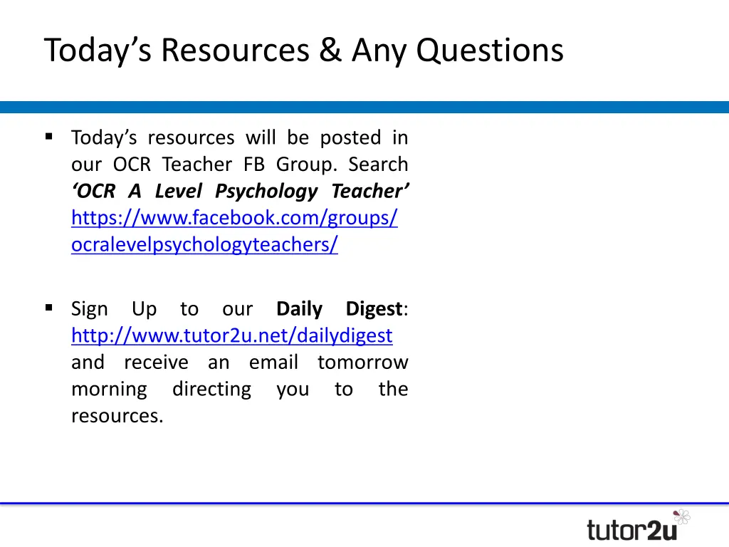 today s resources any questions