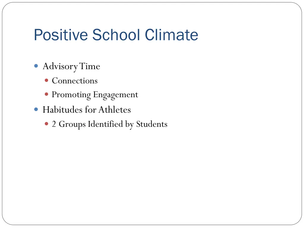 positive school climate