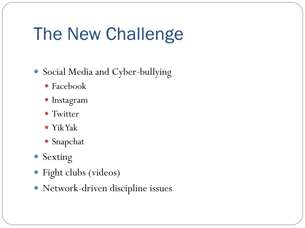 the new challenge