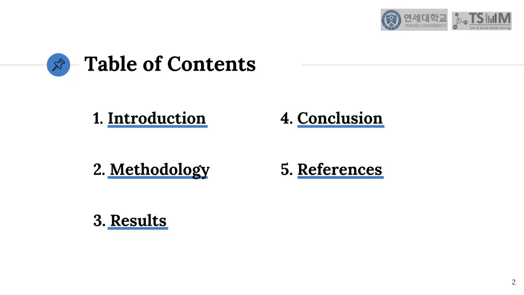 table of contents