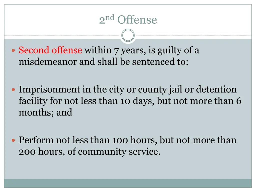 2 nd offense