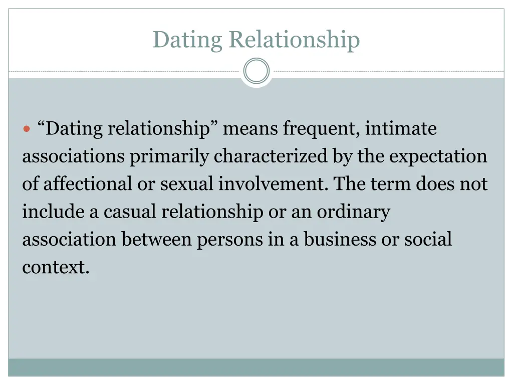 dating relationship