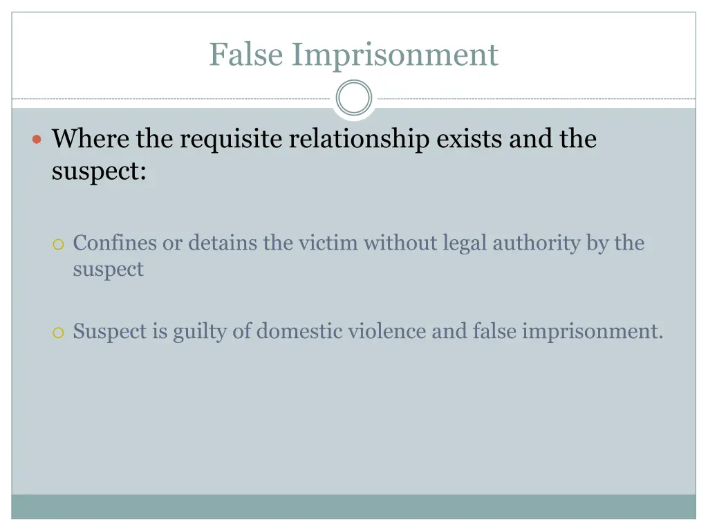 false imprisonment