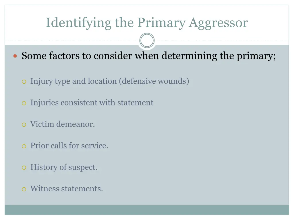 identifying the primary aggressor 1