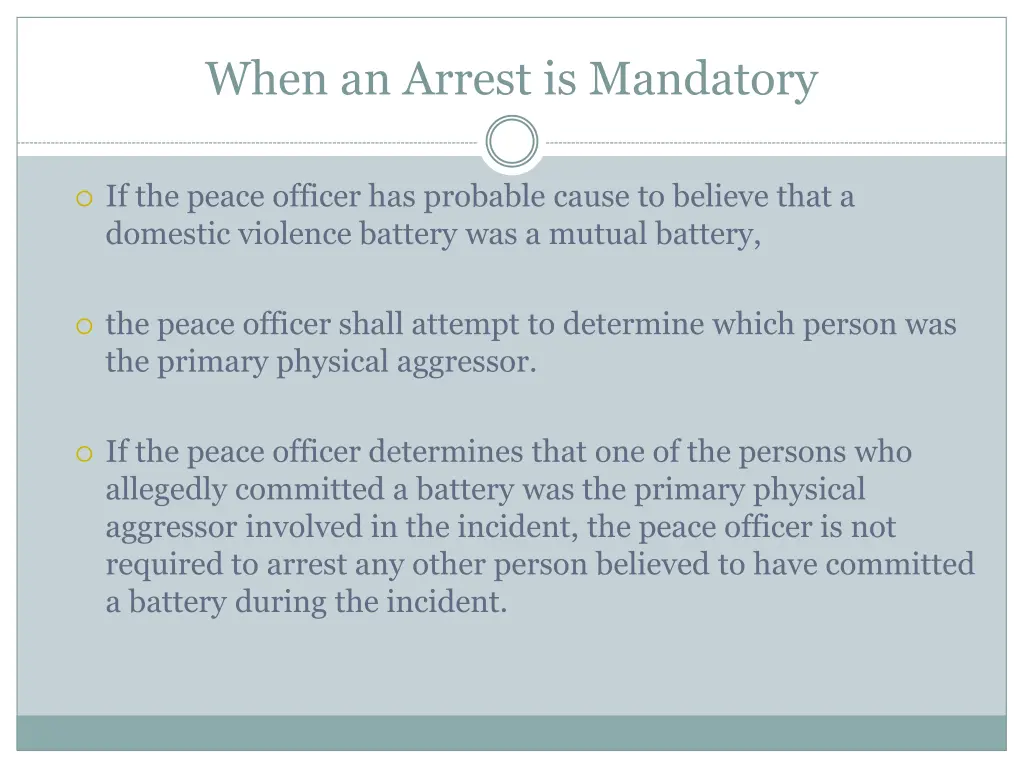 when an arrest is mandatory 1