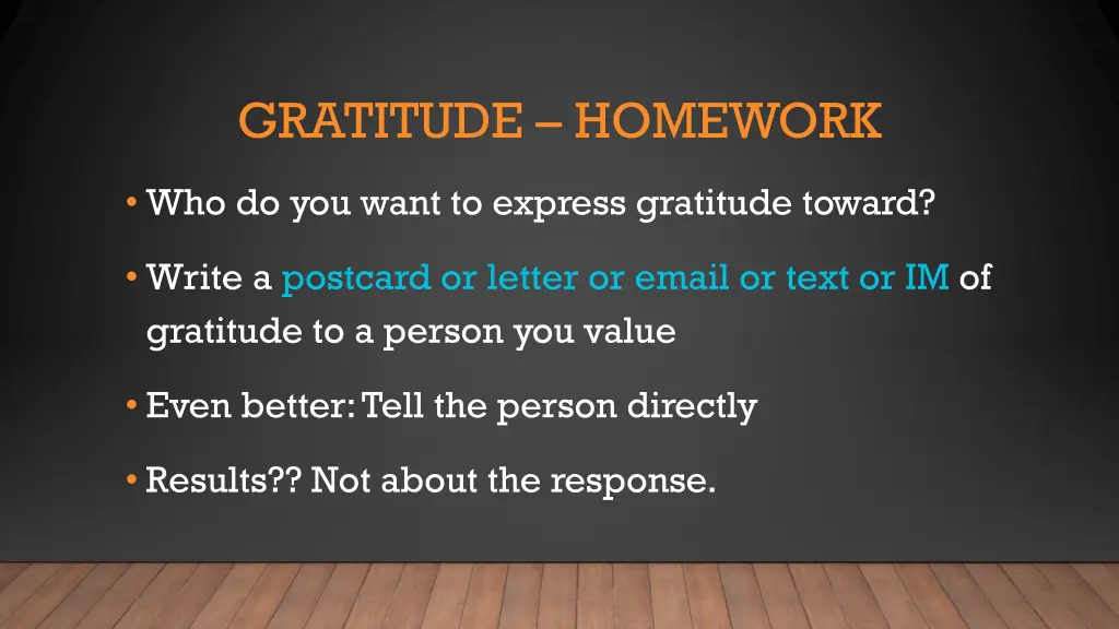 gratitude homework