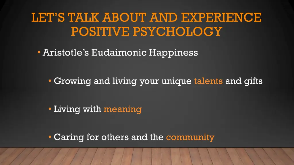 let s talk about and experience positive