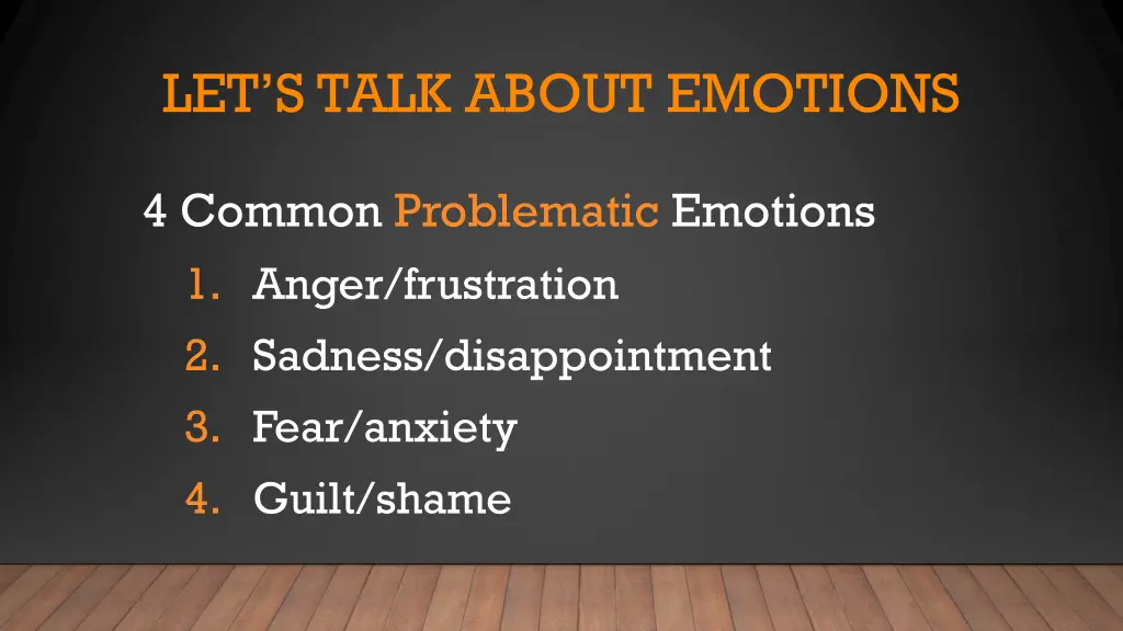 let s talk about emotions