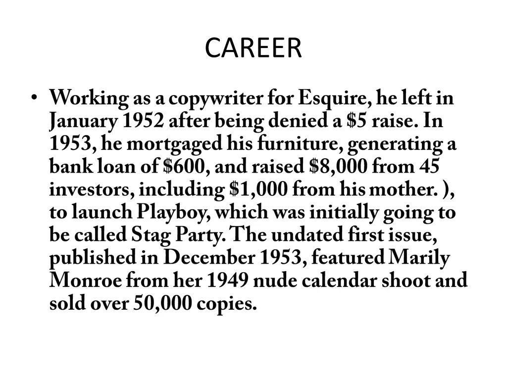 career