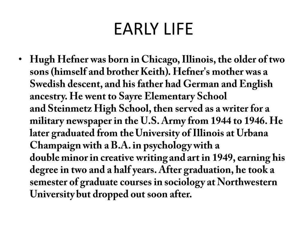 early life