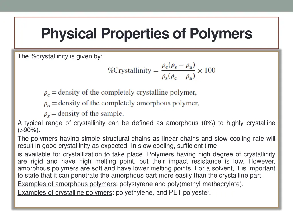 physical properties of polymers 10