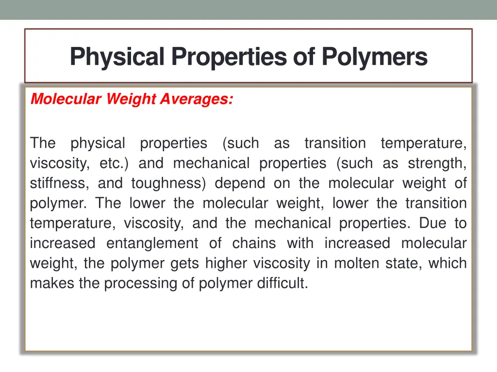 physical properties of polymers 3