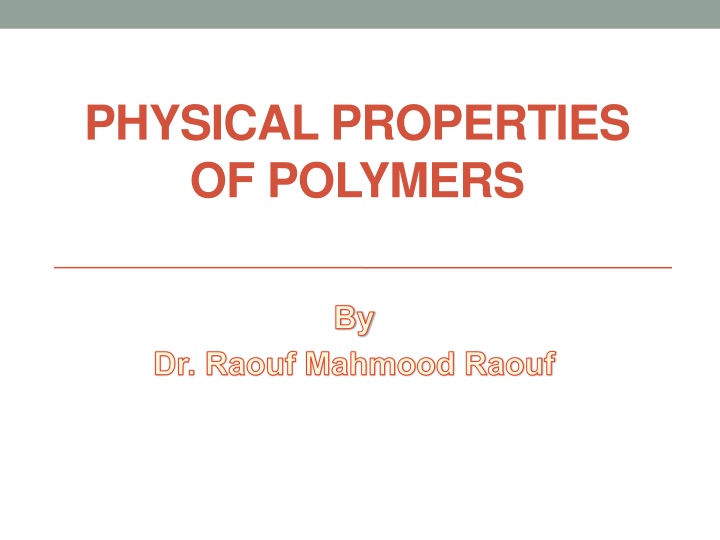 physical properties of polymers