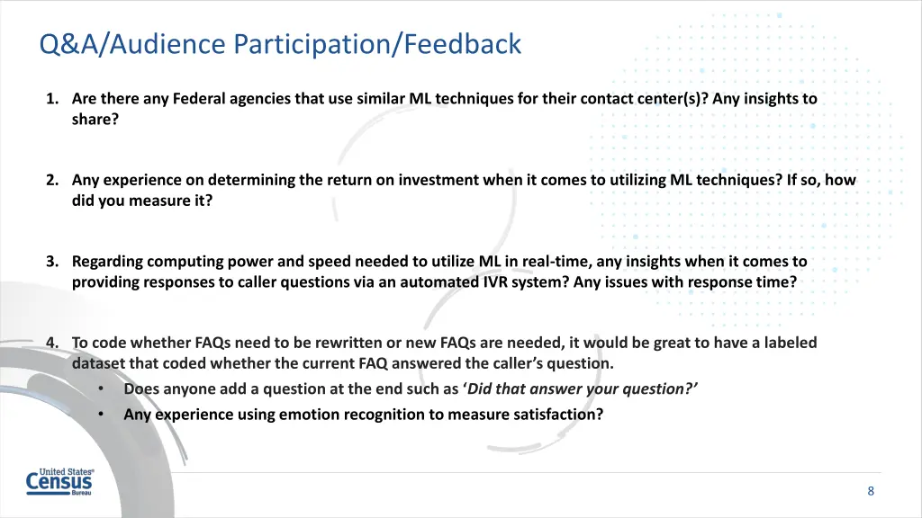 q a audience participation feedback